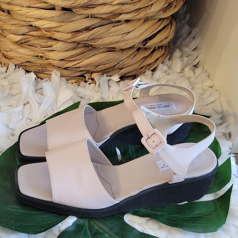 Vintage Cottagecore Prairie Y2K  Bruno magli sandals Wedge Light Powder Pink